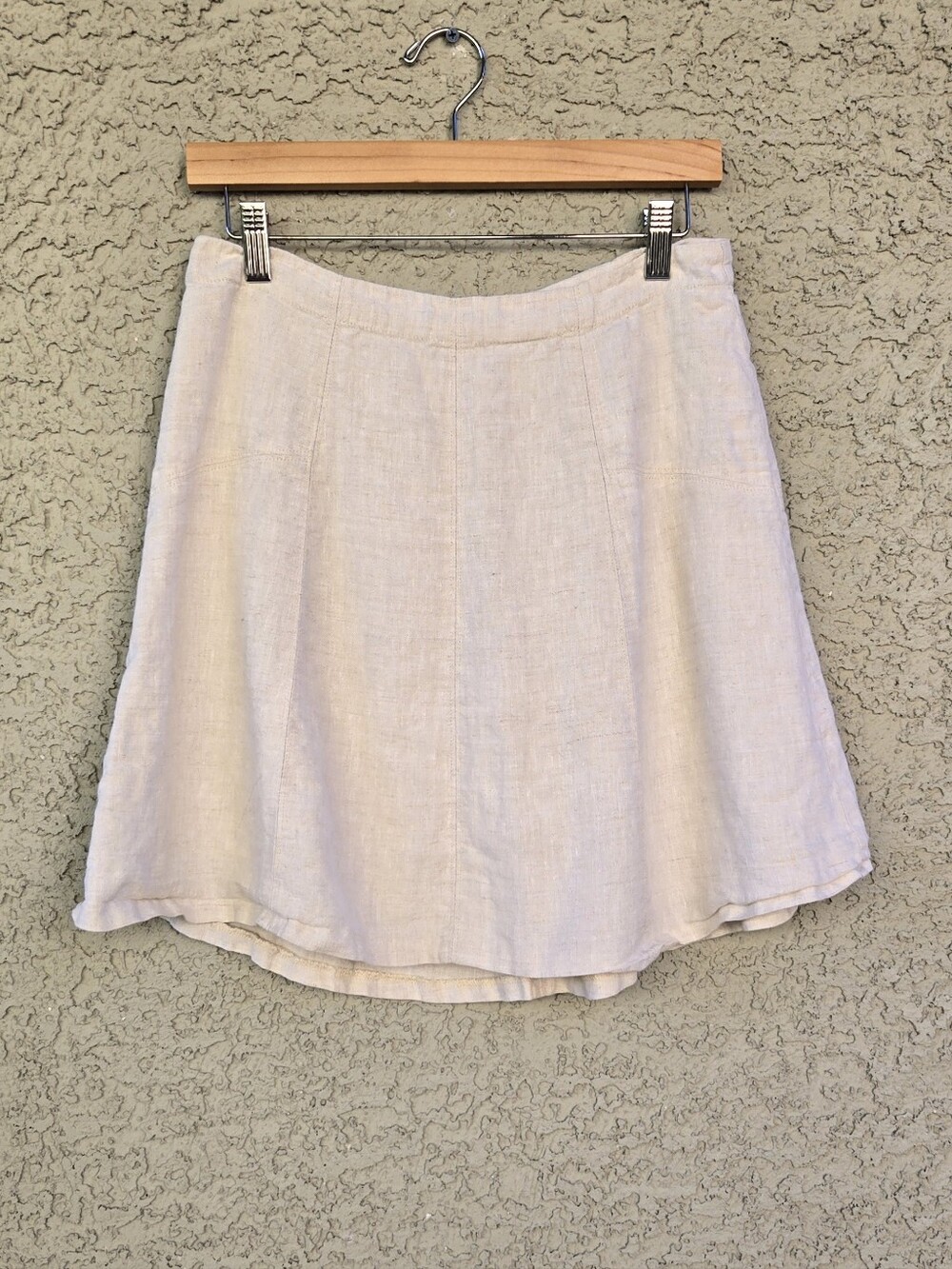 LOFT Light Beige Linen A-Line Skirt